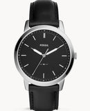  Shop Authentic Fossil The Minimalist Three Hand Black Dial Black Leather Strap Watch for Men - FS5398 - Luxxuri