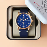  Shop Authentic Fossil The Commuter Blue Dial Blue Leather Strap Watch for Men - FS5404 - Luxxuri