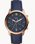  Shop Authentic Fossil Neutra Chronograph Blue Dial Blue Leather Strap Watch for Men - FS5454 - Luxxuri
