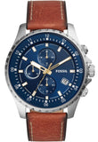  Shop Authentic Fossil Dillinger Luggage Chronograph Blue Dial Brown Leather Strap Watch for Men - FS5675 - Luxxuri