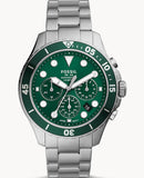  Shop Authentic Fossil FB-03 Chronograph Green Dial Silver Steel Strap Watch for Men - FS5726 - Luxxuri