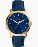  Shop Authentic Fossil The Minimalist 3H Analog Blue Dial Blue Leather Strap Watch for Men - FS5789 - Luxxuri