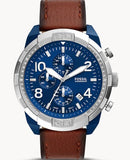  Shop Authentic Fossil Nate Chronograph Navy Blue Dial Brown Leather Strap Watch for Men - JR1504 - Luxxuri