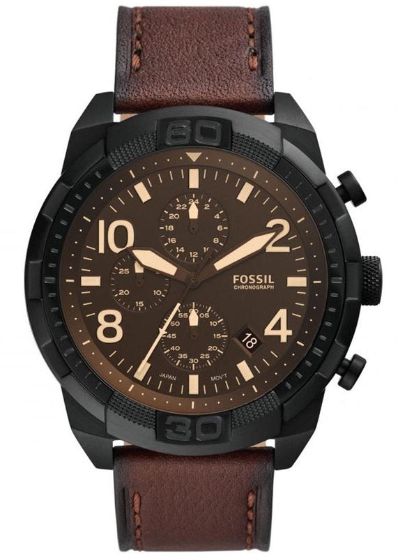  Shop Authentic Fossil Bronson Chronograph Brown Dial Brown Leather Strap Watch for Men - FS5875 - Luxxuri