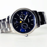  Shop Authentic Fossil Neutra Minimalist Moonphase Blue Dial Silver Steel Strap Watch for Men - FS5907 - Luxxuri