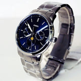  Shop Authentic Fossil Neutra Minimalist Moonphase Blue Dial Silver Steel Strap Watch for Men - FS5907 - Luxxuri