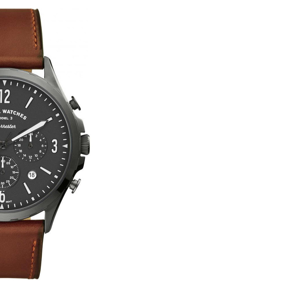  Shop Authentic Fossil Forrester Chronograph Grey Dial Brown Leather Strap Watch for Men - FS5815 - Luxxuri