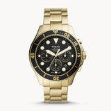  Shop Authentic Fossil FB-03 Chronograph Black Dial Gold Steel Strap Watch for Men - FS5727 - Luxxuri