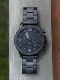  Shop Authentic Fossil Nate Chronograph Black Dial Black Steel Strap Watch for Men - JR1401 - Luxxuri