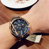  Shop Authentic Fossil Grant Twist Multifunction Blue Dial Blue Leather Strap Watch for Men - ME1162 - Luxxuri