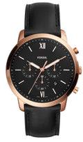  Shop Authentic Fossil Neutra Chronograph Black Dial Black Leather Strap Watch for Men - FS5381 - Luxxuri