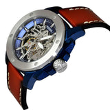  Shop Authentic Fossil Modern Machine Automatic Skeleton Silver Dial Brown Leather Strap Watch for Men - ME3135 - Luxxuri