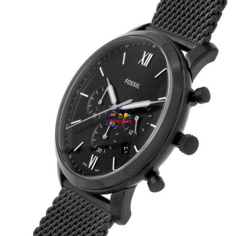  Shop Authentic Fossil Neutra Chronograph Blue Dial Silver Mesh Bracelet Watch for Men - FS5383 - Luxxuri