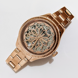  Shop Authentic Fossil Rye Automatic Skeleton Rose Gold Dial Rose Gold Steel Strap Watch for Women - BQ3754 - Luxxuri