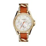  Shop Authentic Fossil Riley Multifunction White Dial Orange Leather Strap Watch for Women - ES3723 - Luxxuri