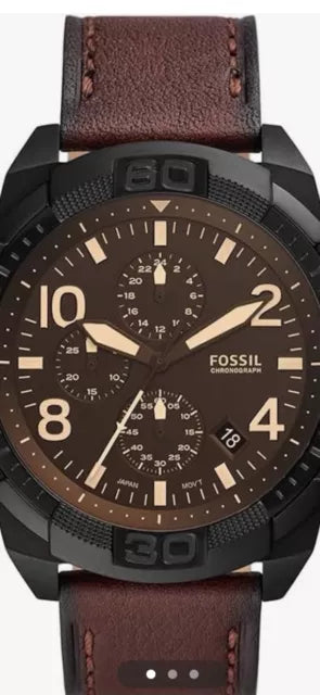  Shop Authentic Fossil Bronson Chronograph Brown Dial Brown Leather Strap Watch for Men - FS5875 - Luxxuri