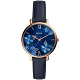  Shop Authentic Fossil Jacqueline Blue Dial Blue Leather Strap Watch for Women - ES4673 - Luxxuri