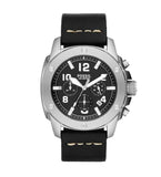  Shop Authentic Fossil Modern Machine Chronograph Black Dial Black Leather Strap Watch for Men - FS4928 - Luxxuri