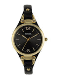  Shop Authentic Fossil Georgia Black Dial Black Leather Strap Watch for Women - ES3148 - Luxxuri