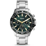  Shop Authentic Fossil Bannon Chronograph Green Dial Silver Steel Strap Watch for Men - BQ2492 - Luxxuri