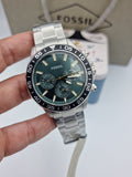  Shop Authentic Fossil Bannon Chronograph Green Dial Silver Steel Strap Watch for Men - BQ2492 - Luxxuri