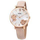  Shop Authentic Fossil Jacqueline Three Hand Mother of Pearl Dial Pink Leather Strap Watch for Women - ES4671 - Luxxuri