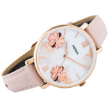  Shop Authentic Fossil Jacqueline Three Hand Mother of Pearl Dial Pink Leather Strap Watch for Women - ES4671 - Luxxuri