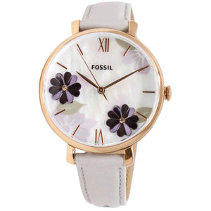  Shop Authentic Fossil Jacqueline Mother of Pearl Dial Grey Leather Strap Watch for Women - ES4672 - Luxxuri