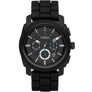  Shop Authentic Fossil Machine Chronograph Black Dial Black Silicone Strap Watch for Men - FS4487 - Luxxuri