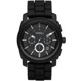  Shop Authentic Fossil Machine Chronograph Black Dial Black Silicone Strap Watch for Men - FS4487 - Luxxuri