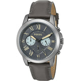  Shop Authentic Fossil Grant Chronograph Gunmetal Grey Dial Grey Leather Strap Watch for Men - FS5183 - Luxxuri