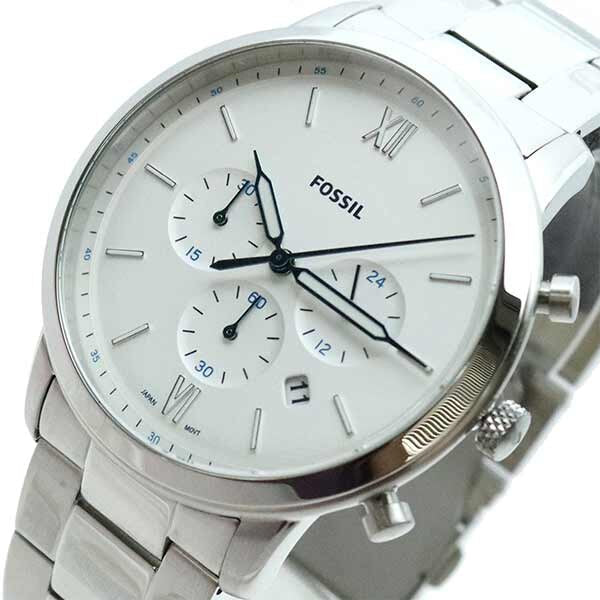  Shop Authentic Fossil Neutra Chronograph White Dial Silver Steel Strap Watch for Men - FS5433 - Luxxuri
