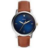  Shop Authentic Fossil The Minimalist 3H Blue Dial Brown Leather Strap Watch for Men - FS5499 - Luxxuri