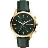  Shop Authentic Fossil Townsman Chronograph Green Dial Green Leather Strap Watch for Men - FS5599 - Luxxuri