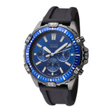  Shop Authentic Fossil Garrett Chronograph Blue Dial Black Rubber Strap Watch for Men - FS5695 - Luxxuri