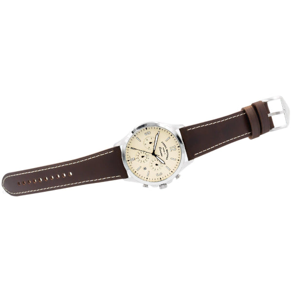  Shop Authentic Fossil Forrester Chronograph White Dial Brown Leather Strap Watch for Men - FS5696 - Luxxuri
