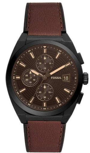  Shop Authentic Fossil Everett Chronograph Black Dial Brown Leather Strap Watch for Men - FS5798 - Luxxuri