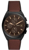  Shop Authentic Fossil Everett Chronograph Black Dial Brown Leather Strap Watch for Men - FS5798 - Luxxuri