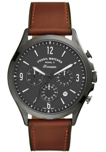  Shop Authentic Fossil Forrester Chronograph Grey Dial Brown Leather Strap Watch for Men - FS5815 - Luxxuri