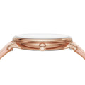 Fossil Jacqueline Three Hand Mother of Pearl Dial Pink Leather Strap Watch for Women - ES4671