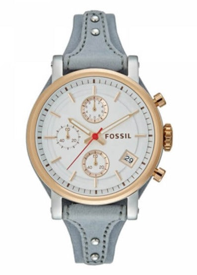  Shop Authentic Fossil Original Boyfriend White Dial Light Blue Leather Strap Watch for Women - ES4045 - Luxxuri