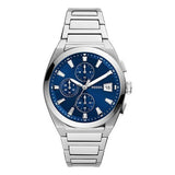  Shop Authentic Fossil Everett Chronograph Blue Dial Silver Steel Strap Watch for Men - FS5795 - Luxxuri