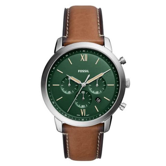  Shop Authentic Fossil Neutra Chronograph Green Dial Brown Leather Strap Watch for Men - FS5735 - Luxxuri