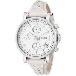 Shop Authentic Fossil Boyfriend White Dial Beige Leather Strap Watch for Women - ES3811 - Luxxuri