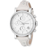  Shop Authentic Fossil Boyfriend White Dial Beige Leather Strap Watch for Women - ES3811 - Luxxuri