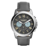 Shop Authentic Fossil Grant Chronograph Gunmetal Grey Dial Grey Leather Strap Watch for Men - FS5183 - Luxxuri
