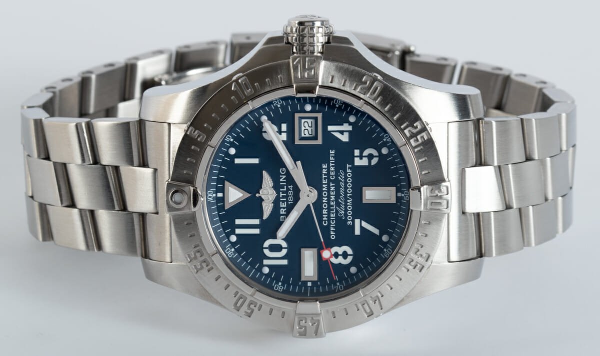  Shop Authentic Breitling Aeromarine Avenger Seawolf 45mm Blue Dial Stainless Steel Mens Watch - A1733110/C756 - Luxxuri