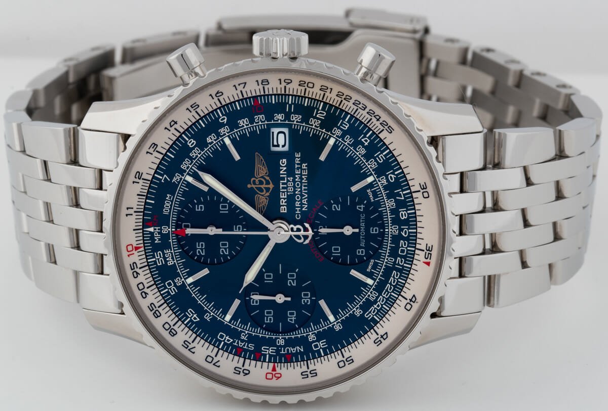  Shop Authentic Breitling Navitimer Heritage Special Edition Blue Dial Silver Steel Strap Mens Watch - A1332412/C942 - Luxxuri
