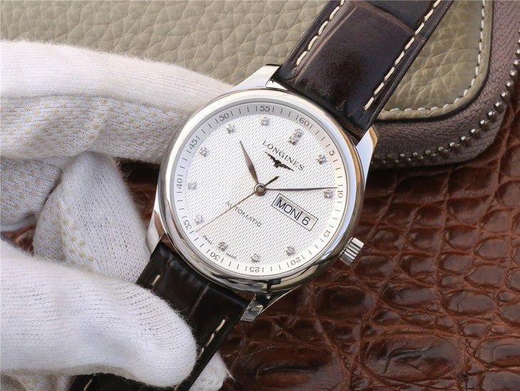  Shop Authentic Longines Master Collection Automatic 38.5mm Silver Diamond Dial Brown Leather Strap Watch for Men - L2.755.4.77.3 - Luxxuri