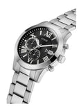  Shop Authentic Guess Atlas Chronograph Black Dial Silver Steel Strap Watch For Men - W0668G3 - Luxxuri